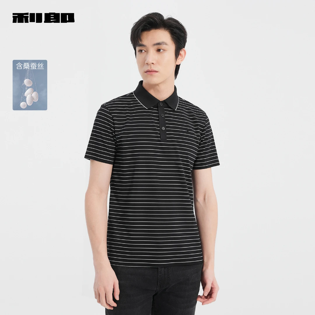 【商场同款】利郎官方短袖polo衫男条纹2025夏T恤25XTX8991Y/2Y