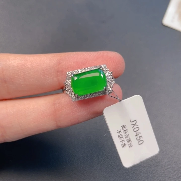 二***八翡翠银S925镶嵌吊坠(不含链)