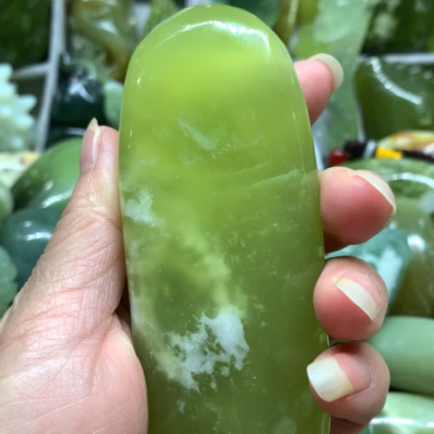 蛇纹石玉未镶嵌手把件