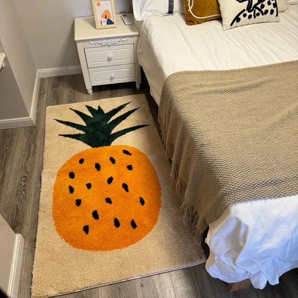 菠萝 100*146cm ins风水果儿童房阅读区卧室床边地垫飘窗垫