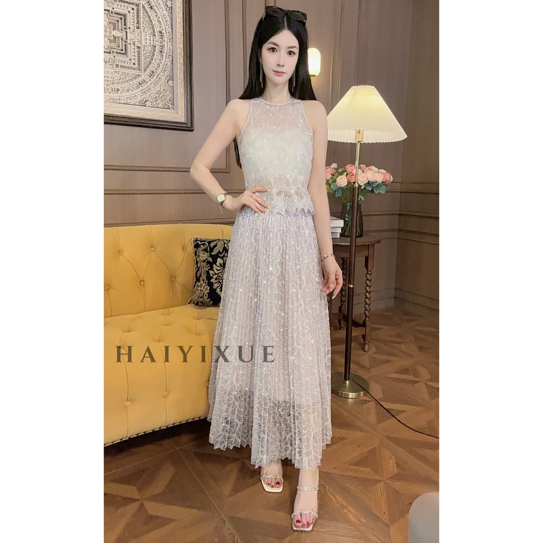 【海哥】夏季新款梦幻蕾丝减龄设计感套装