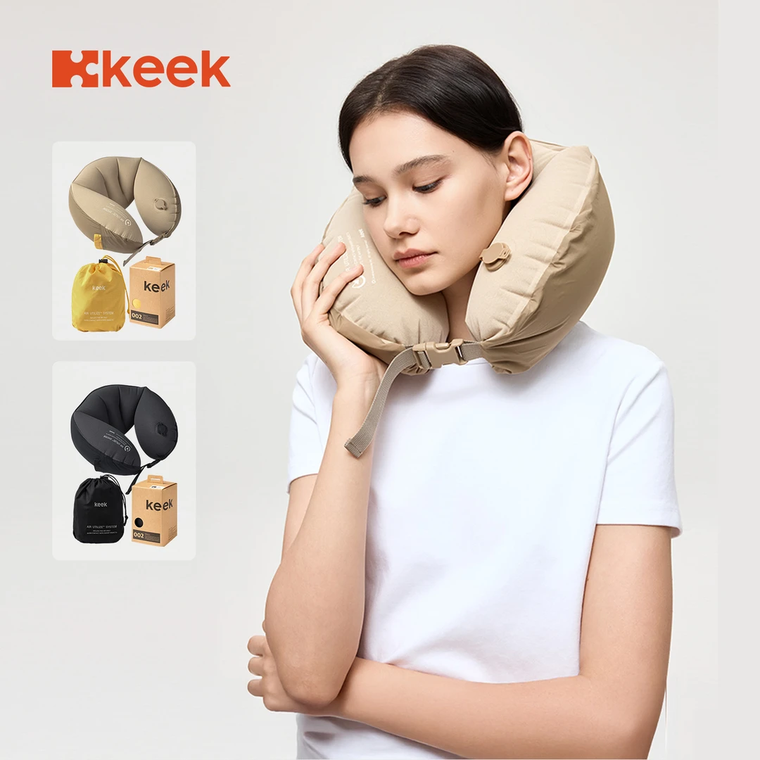 keek Pillow O 充气颈枕按压式护颈枕头神器便携可折叠可拆超轻