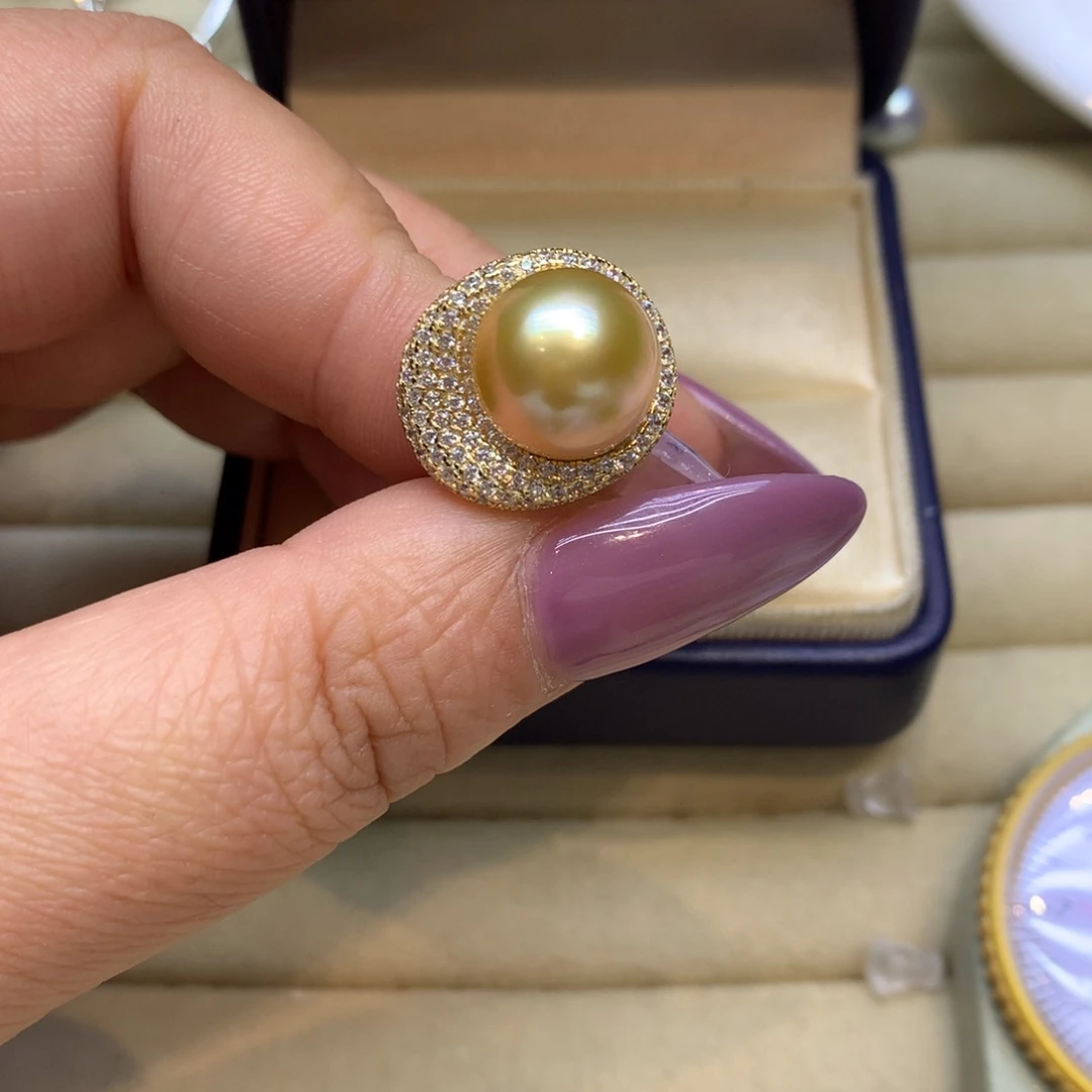 银S925镶嵌戒指海水珍珠