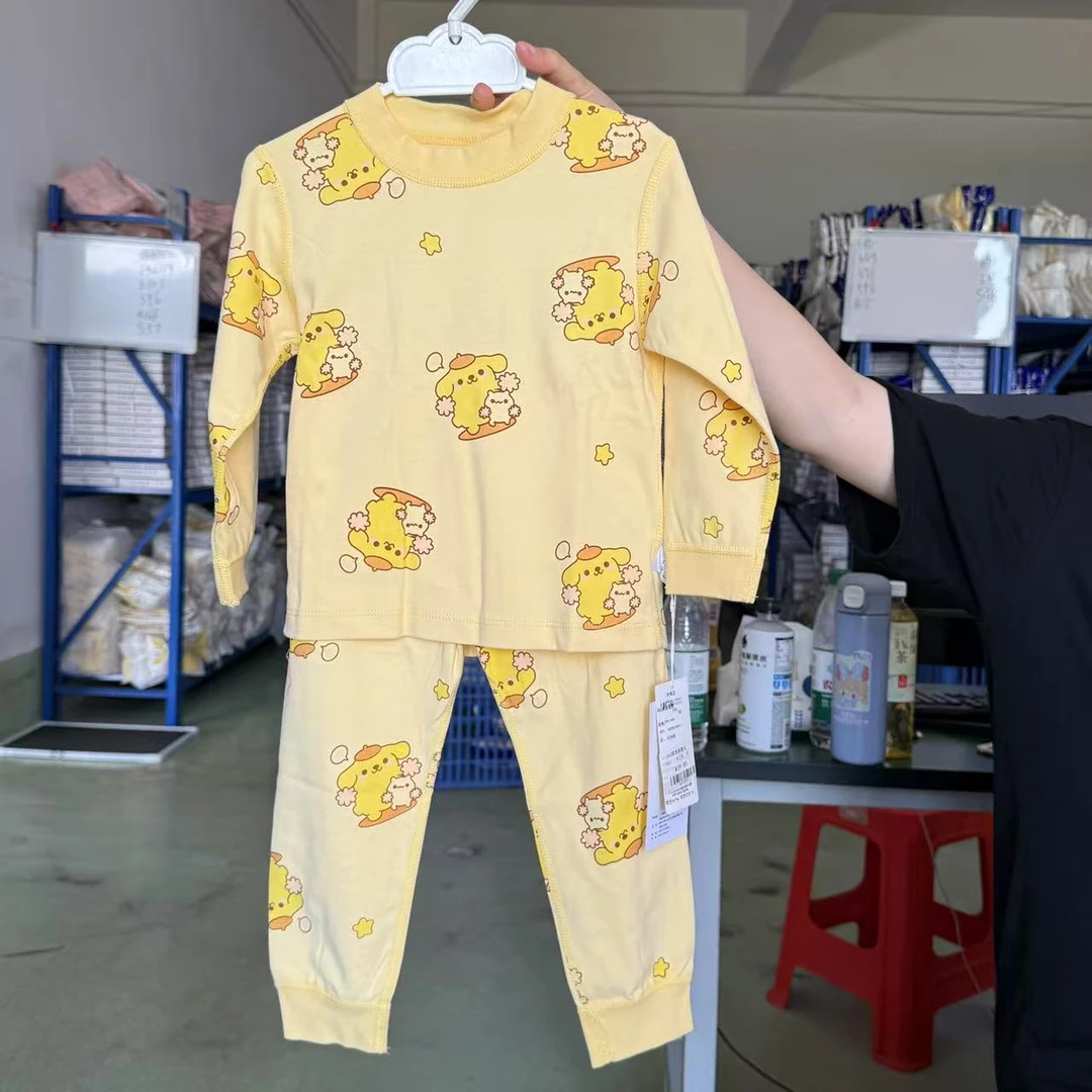 婴格朗迪S62布丁狗儿童卡通家居服男女童吸汗透气全棉秋衣套装
