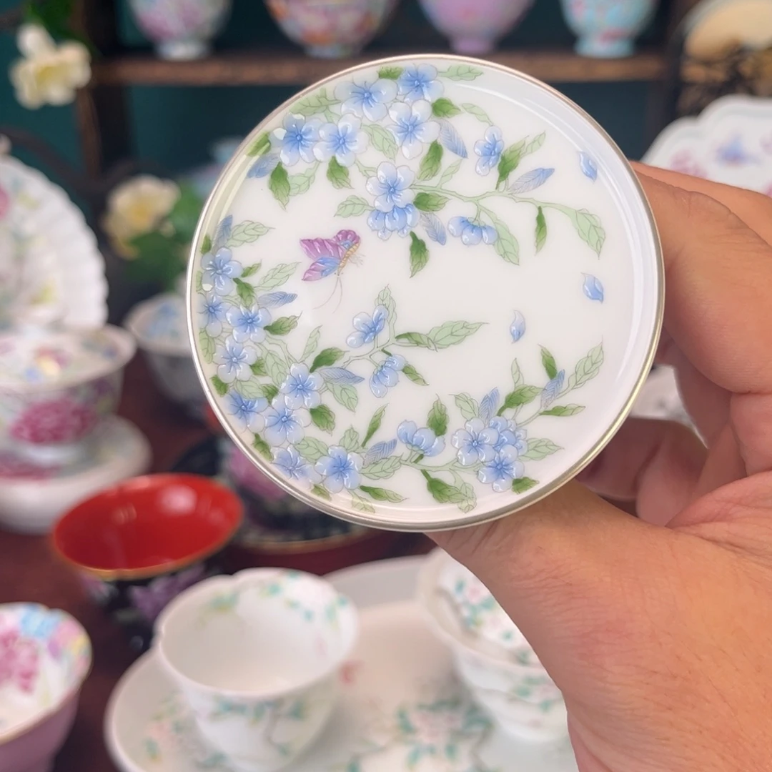 陶摆件景德镇陶瓷茶杯手绘