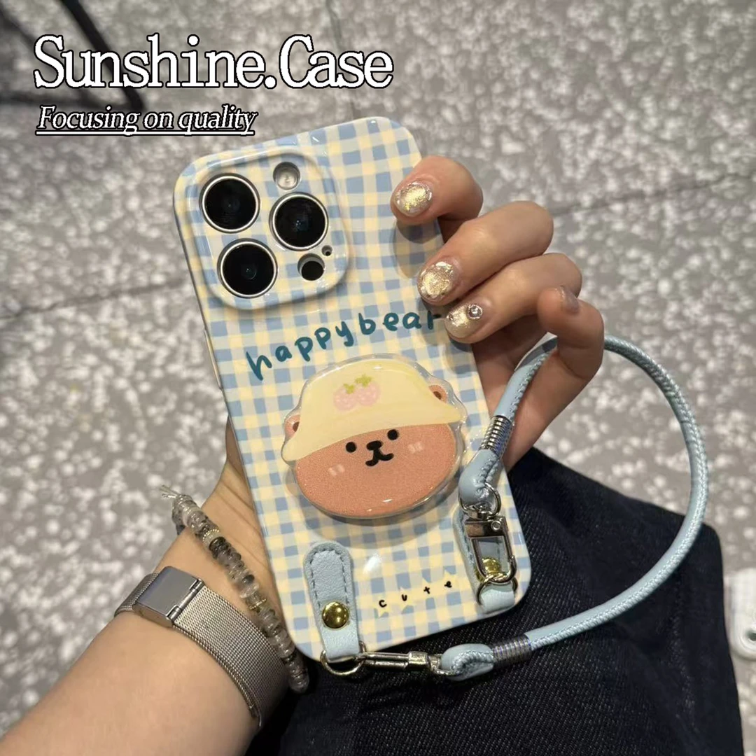 帽子小熊头软壳适用苹果oppo华为vivo小米手机壳防摔全包ins