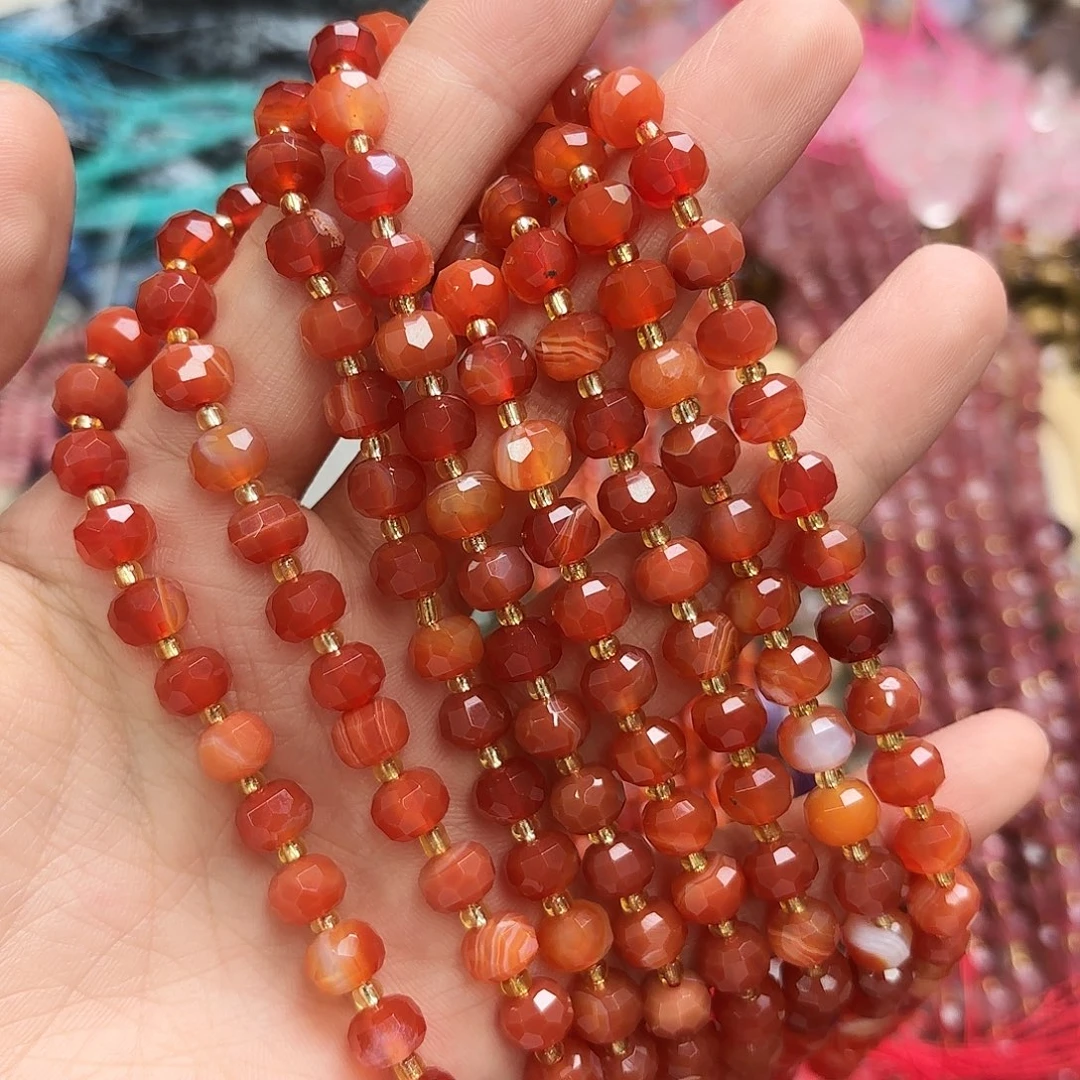 玛瑙/玉髓未镶嵌珠宝半成品卡8红玛算切一条