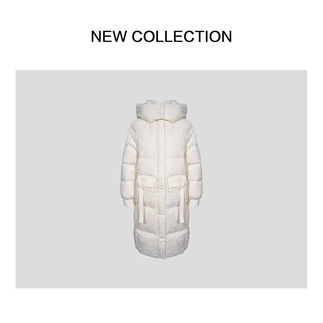 【小依专享】Y3F58002女士冬季韩版连帽纯色羽绒服中长款女款-8002