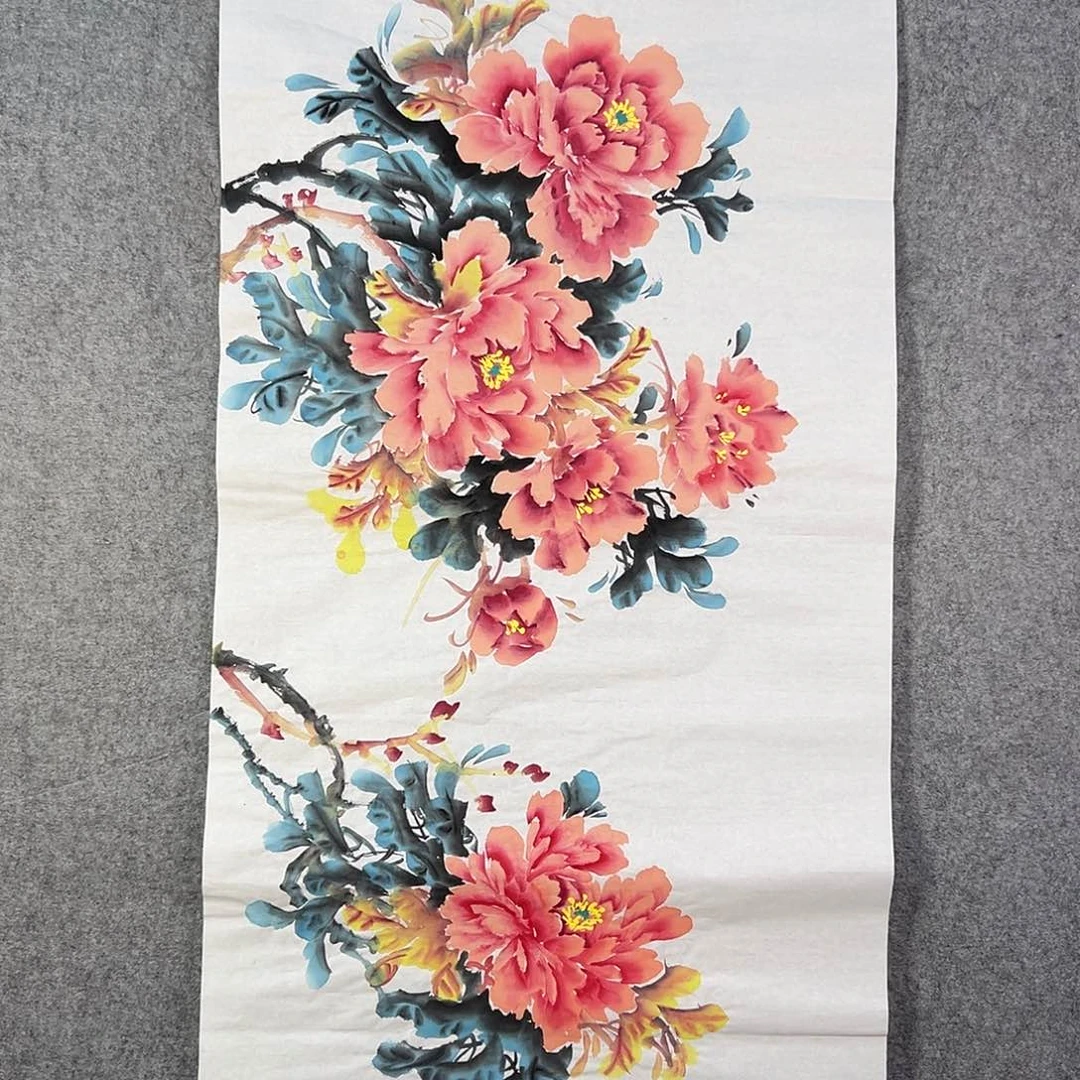 国画167 花鸟在树丛的顶端鸣叫叫声响