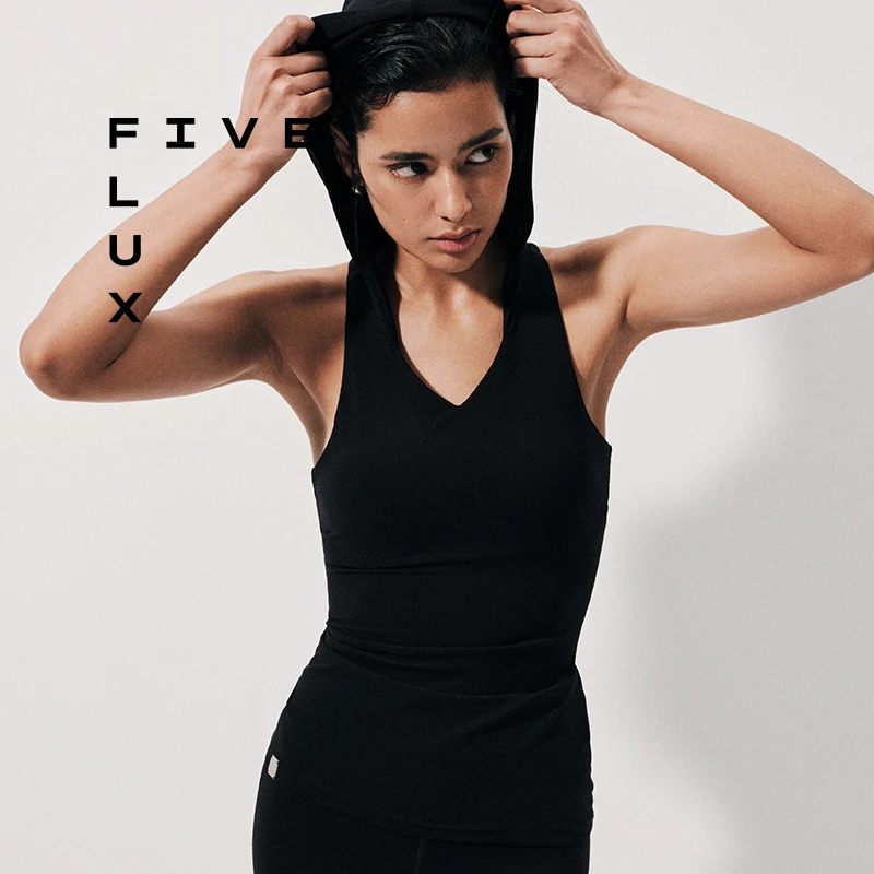 FIVE FLUX URBAN带帽背心女一体式运动连帽背心外穿健身跑步上衣