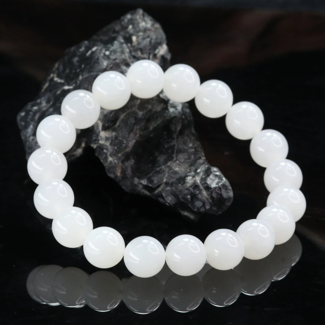 33和田玉白玉手串/800387北京中保拍卖