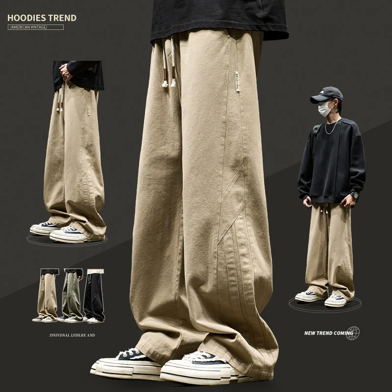 工装裤男春秋款美式复古痞帅休闲长裤2025潮牌新款解构直筒裤子