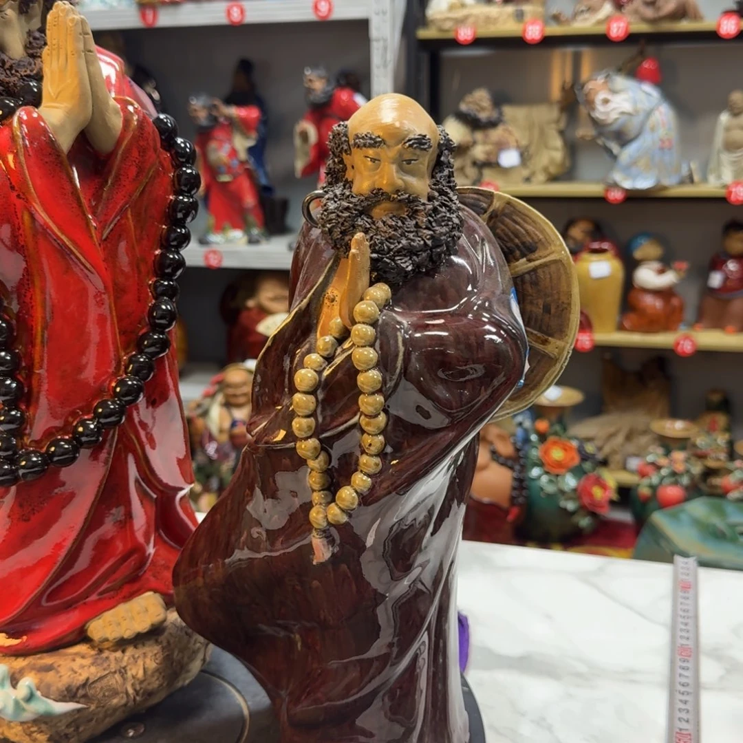 虫***子石湾窑陶瓷摆件达摩