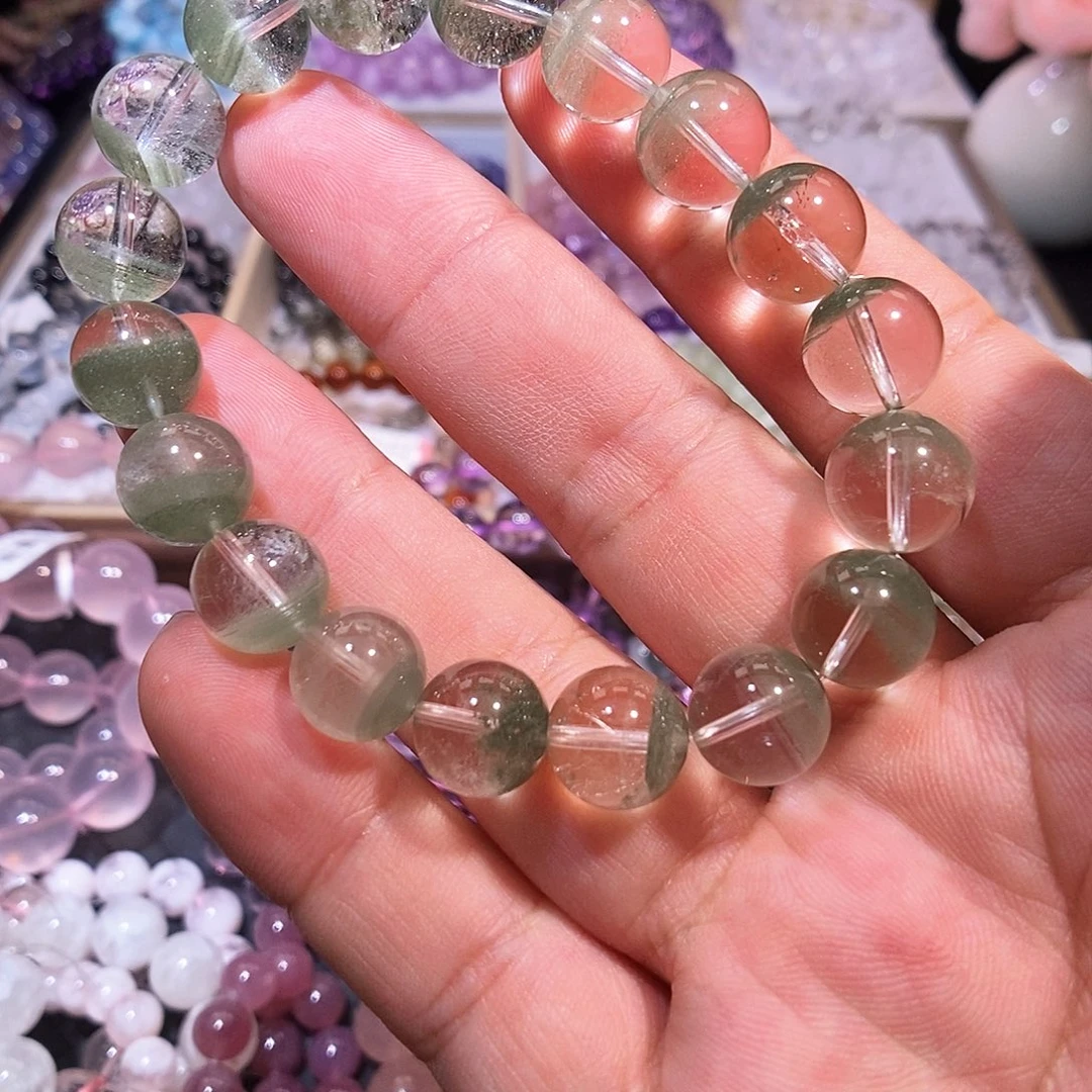 未镶嵌手链水晶绿幽灵11mm