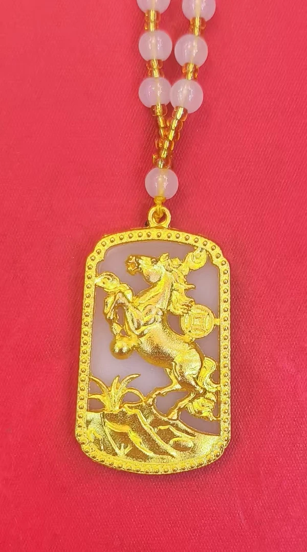 【香港ZHOUFU】高定新中式马到成功臻品吊坠