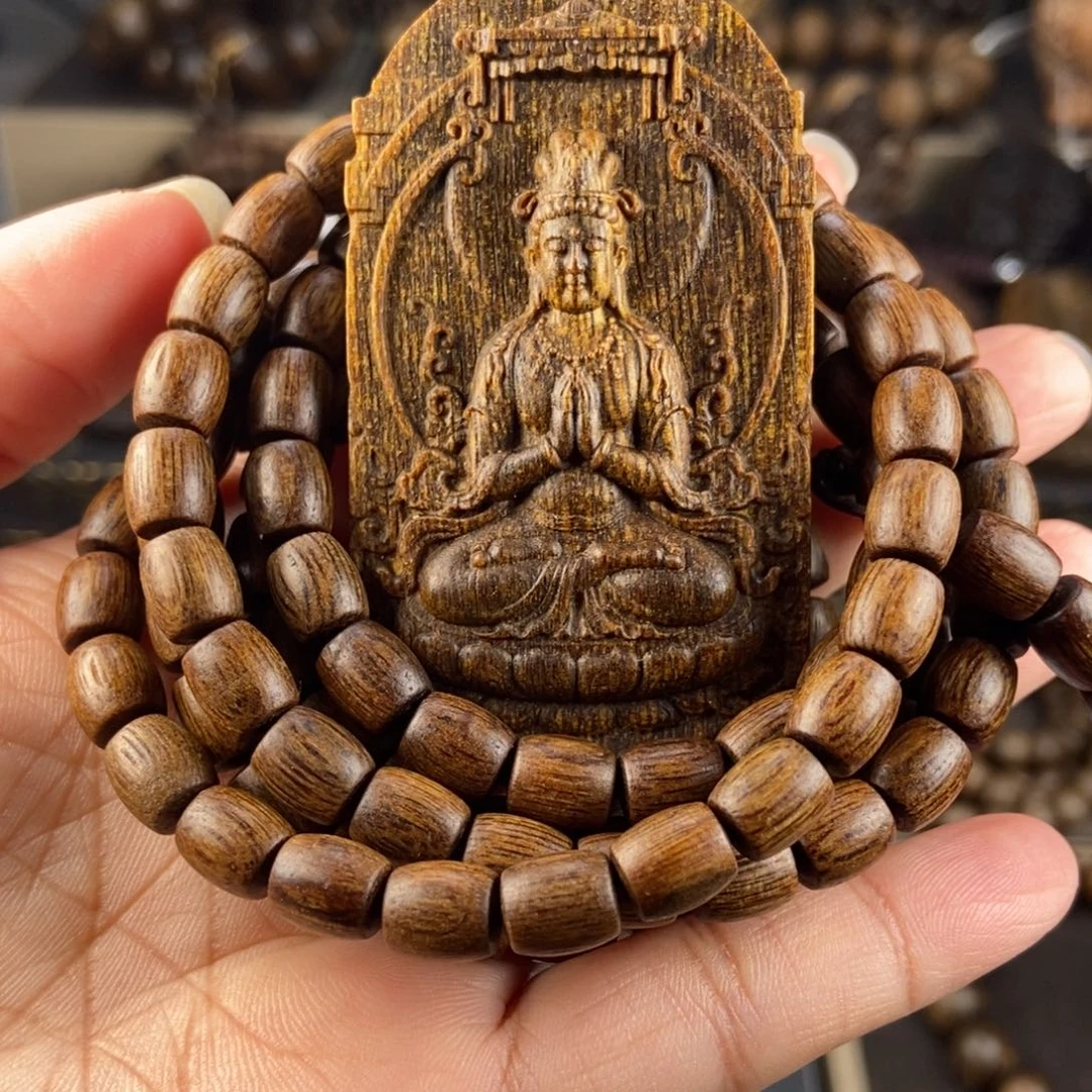 沉香手串一***书越南芽庄富森红土十沉香木牌