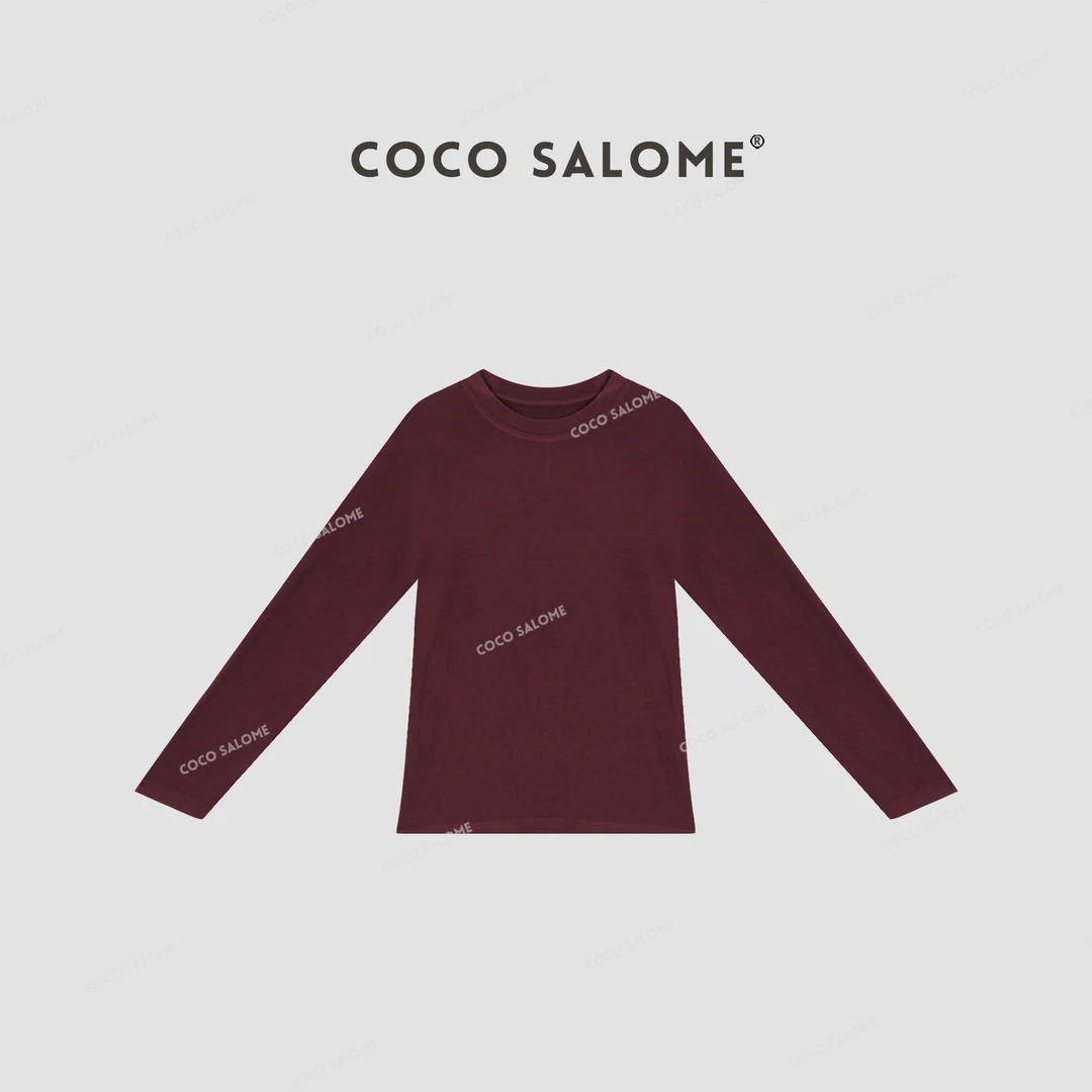 韩彬彬⒁【十字花】320g双面磨毛简约百搭圆领弹力长袖打底829S