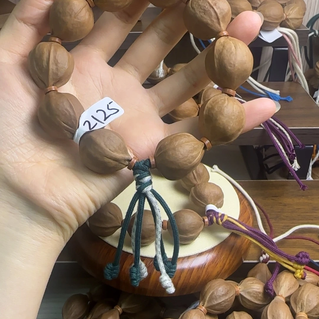 小***旺橄榄核手串梅林铁核三花鲨鱼背2125