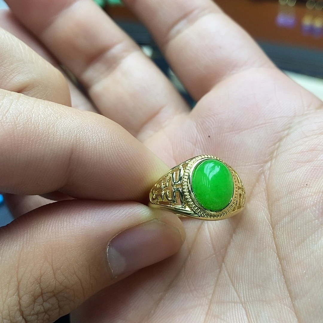 和田玉银S925镶嵌戒指