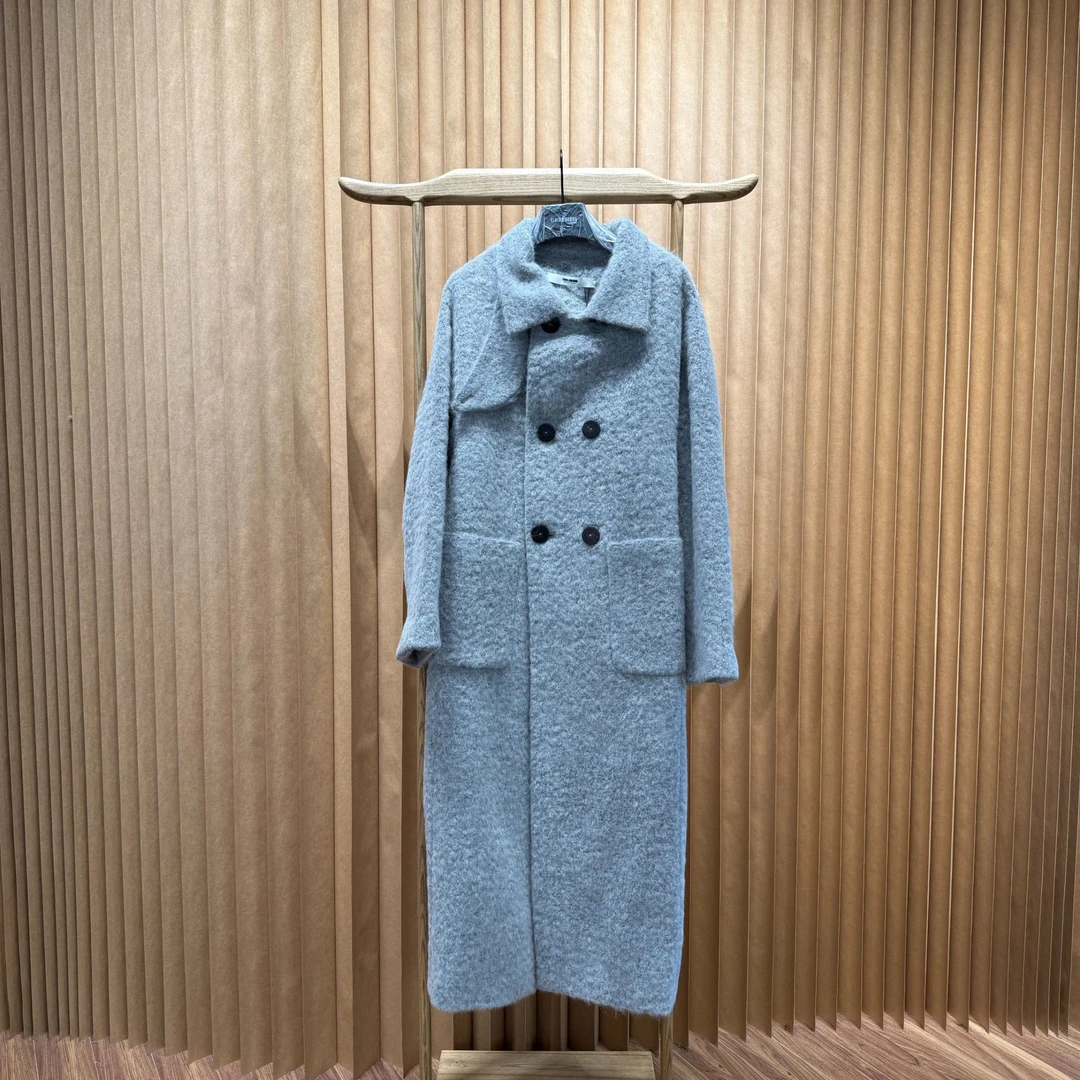 ELVIS.CHEUNG双排扣经典大衣【花灰色】