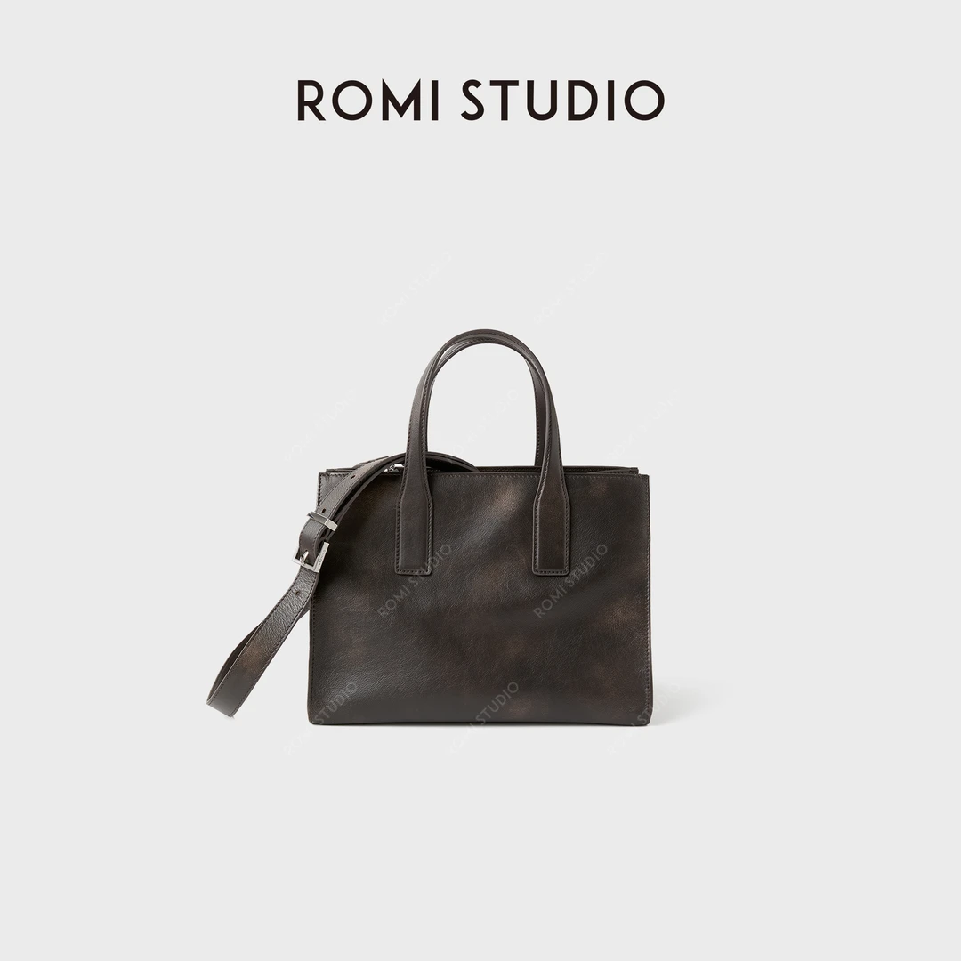 ROMI STUDIO 首饰袋 水染头层牛皮 手工擦色时尚手提包RWCAP06430