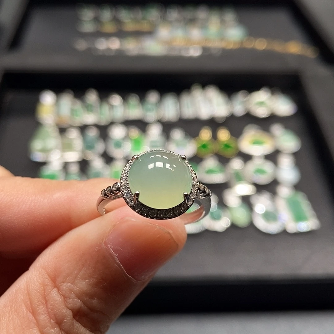 翡翠银S925镶嵌戒指