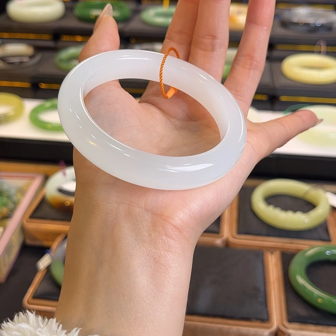 和田玉未镶嵌手镯58 59高冰羊脂白