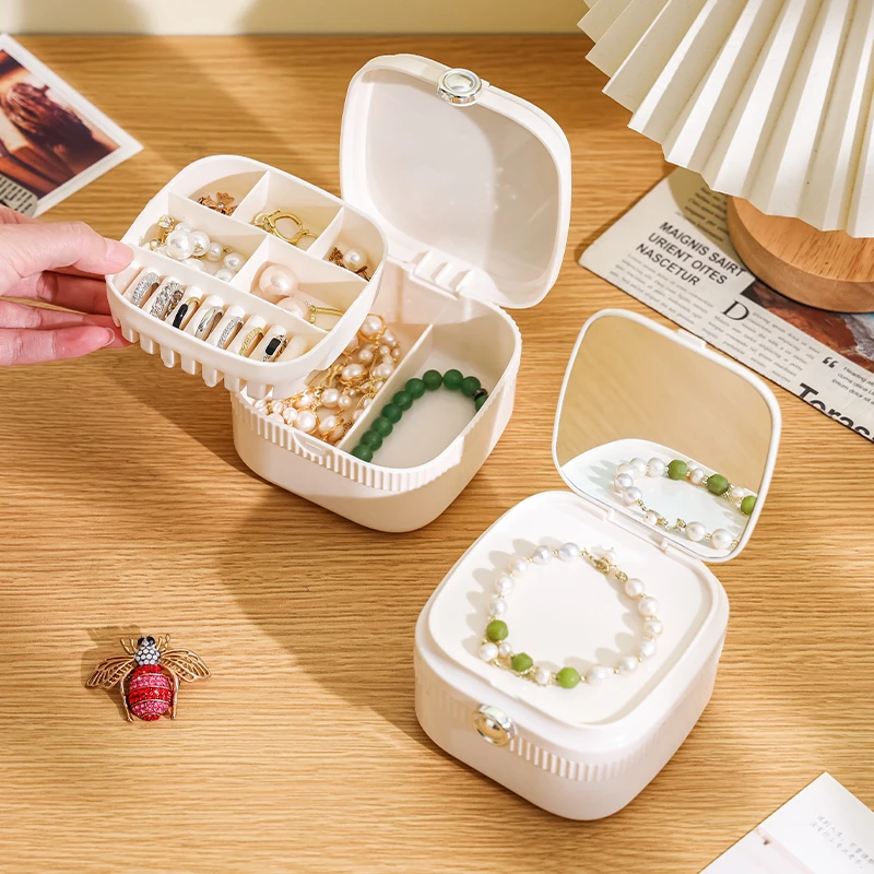 便携式珠宝首饰饰品收纳盒精致手饰整理盒项链耳饰旅行收纳盒子
