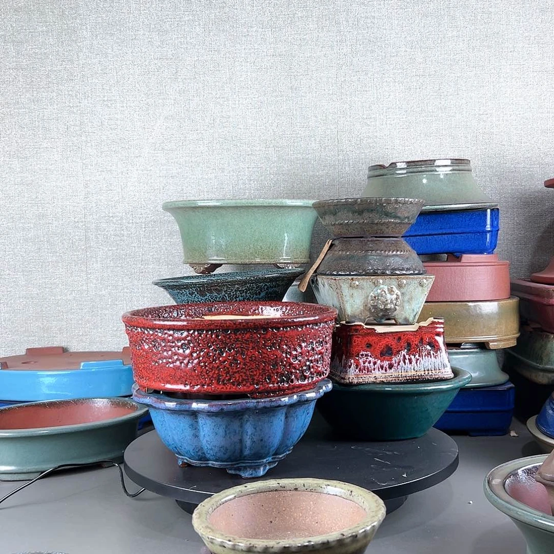 比***毕高温紫砂釉盆一只一