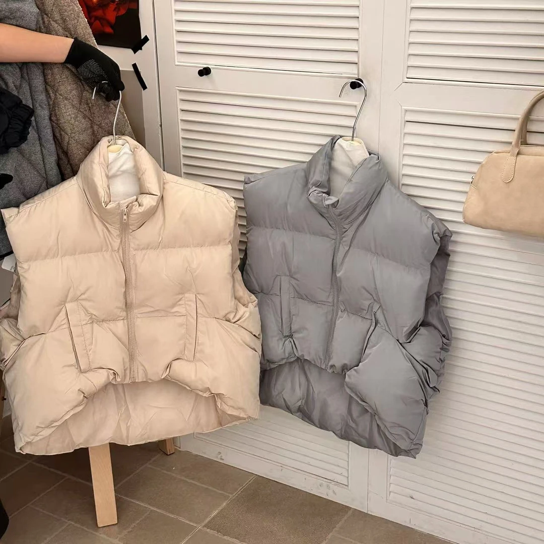 【ARONG阿荣家】棉马甲00885-灰色米色-F