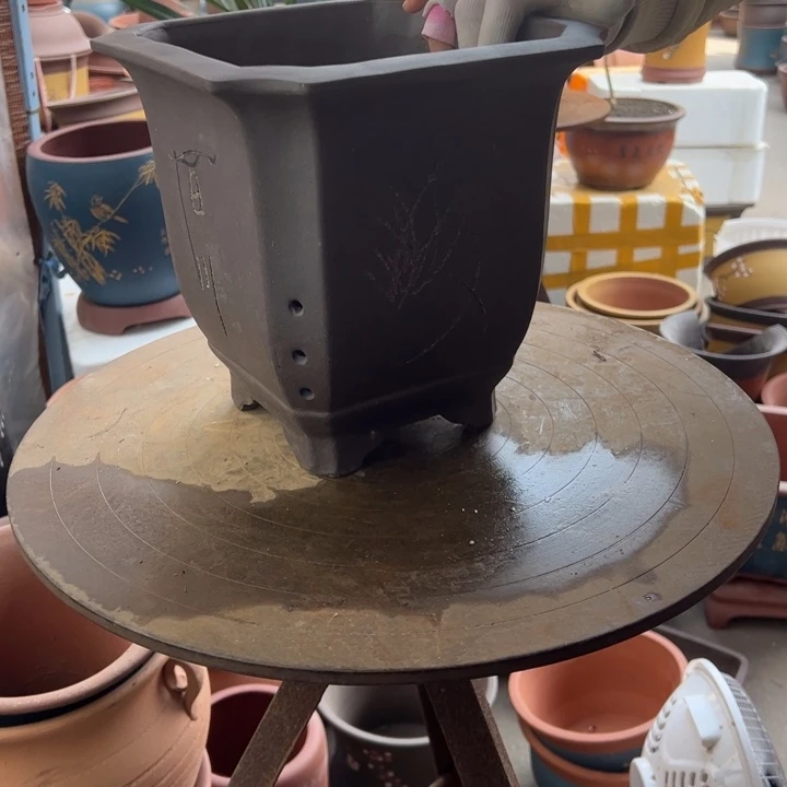 紫砂23切角四方 口径23×23