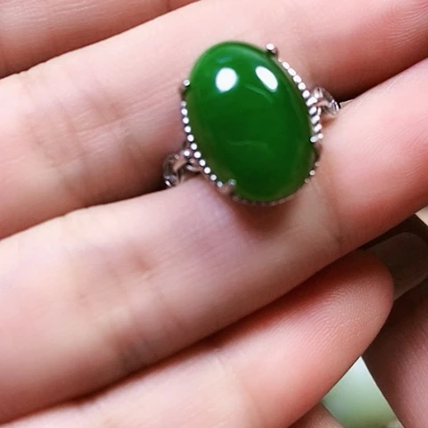 银S925镶嵌戒指和田玉