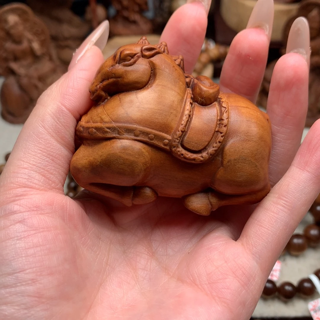 檀香木把件老山檀香唐马微瑕