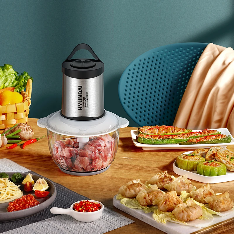 HYUNDAI家用学生宿舍多功能小型料理机绞肉机绞馅碎菜机绞馅机