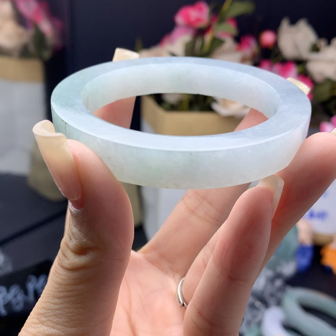 未镶嵌翡翠手镯定制翡翠54-55