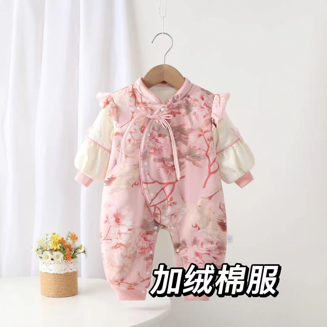 新款秋冬装2025女宝旗袍春连体衣哈衣婴儿衣服满月百天中国风公主