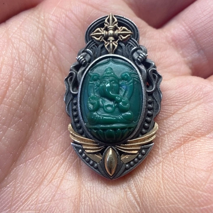 绿松石吊坠(不含链)银S925镶嵌