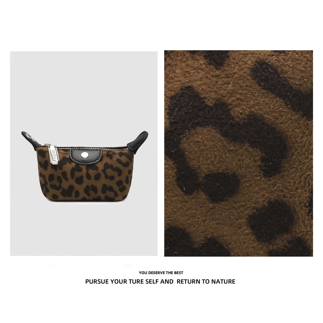 秋冬豹纹饺子包小巧便携卡包钥匙零钱简约时尚百搭【不可放手机】