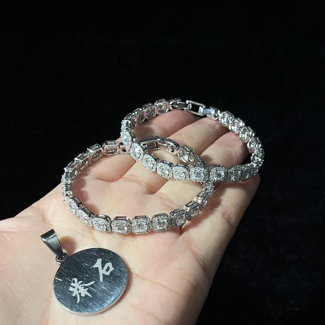 925银莫桑石银制品 浩克五周年庆TH0712-9819-553莫桑钻手链自选J