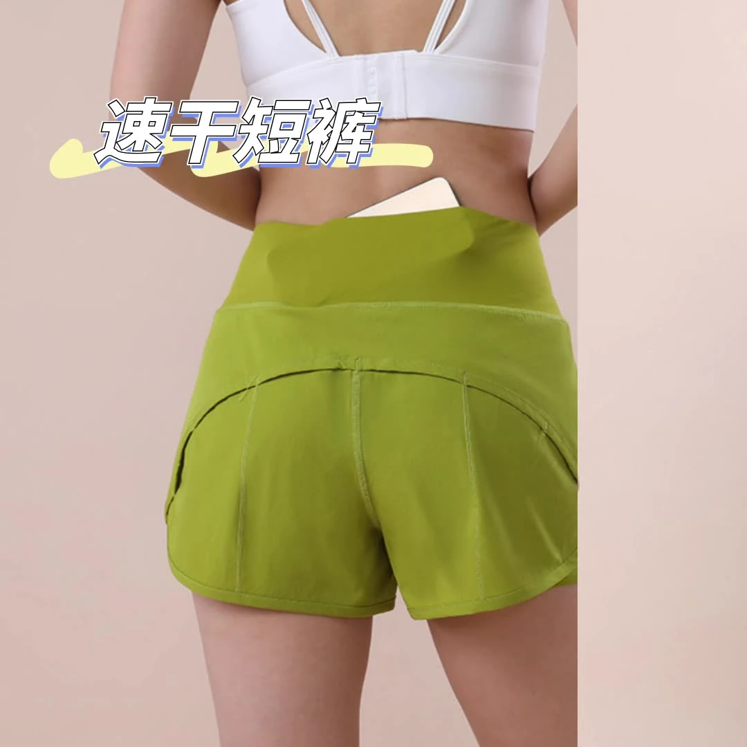新款速干运动短裤女宽松防走光高腰跑步健身三分裤训练休闲裤夏季