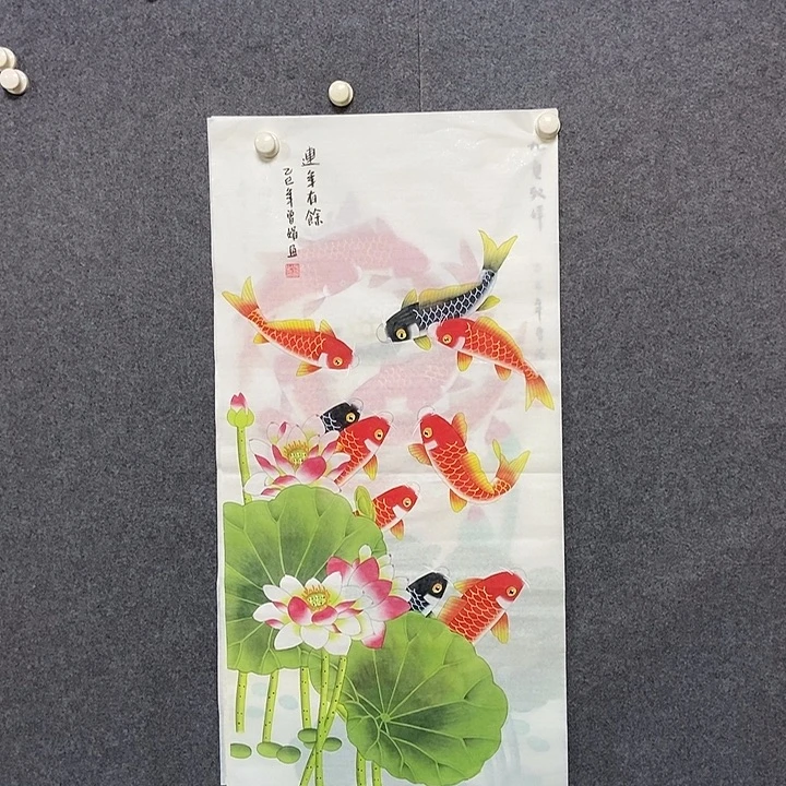 国画三尺工笔花鸟一副