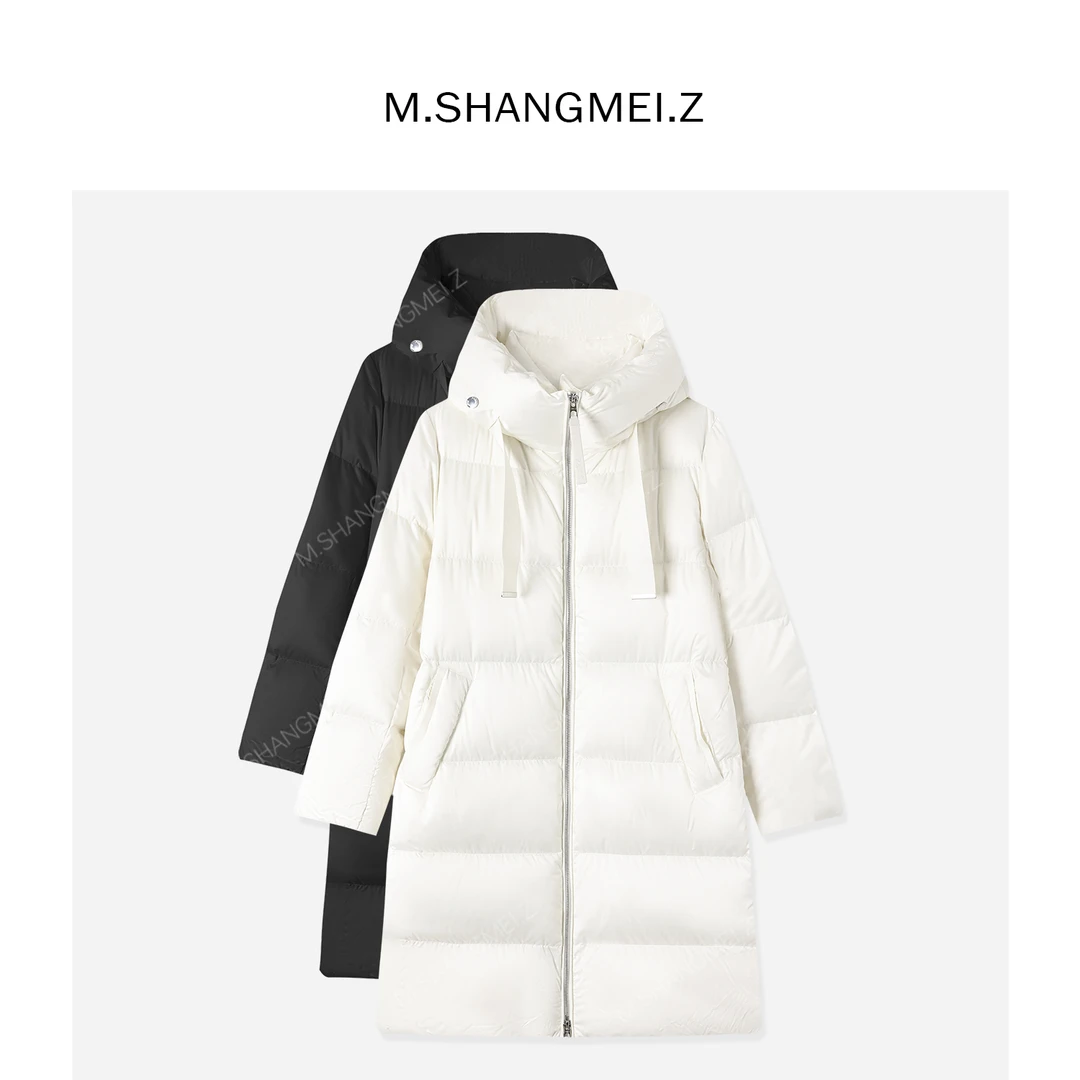 M.SHANGMEI.Z/沐熙【云之羽】美大哥保暖白鹅绒长款羽绒服X103116