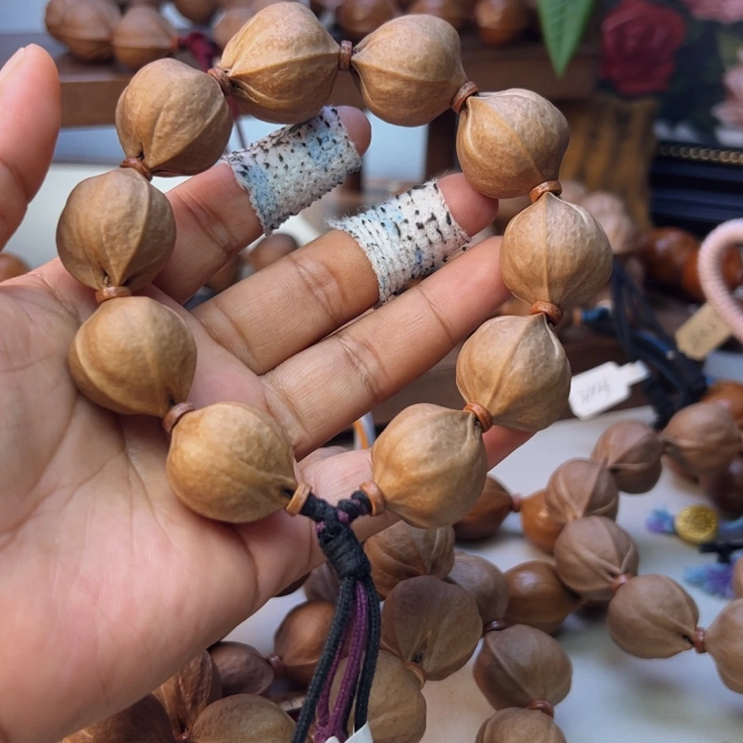 进***门手串橄榄核梅林铁核鲨鱼背素串 21×24