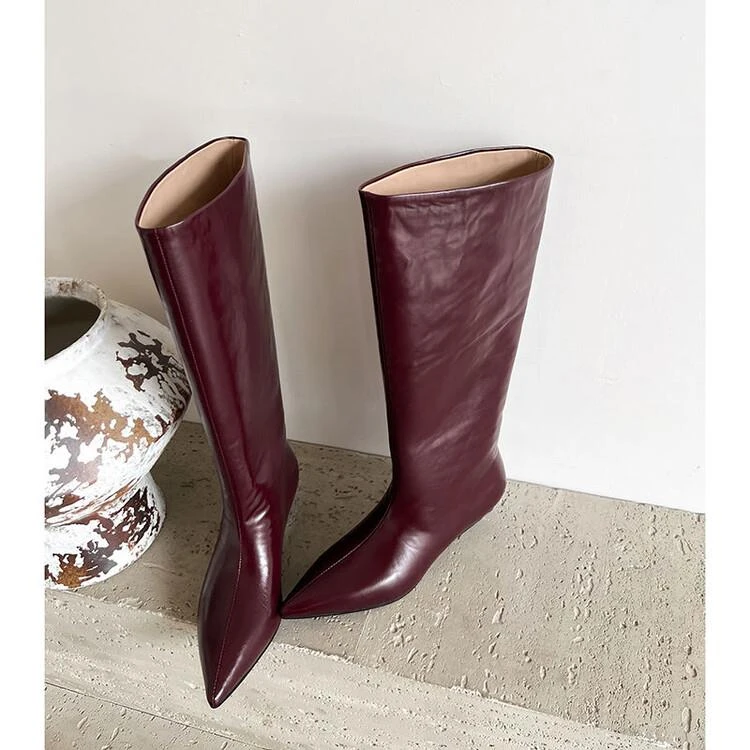 时尚长靴~！秋冬新款尖头细跟高筒时装靴欧美潮流显瘦百搭女鞋子