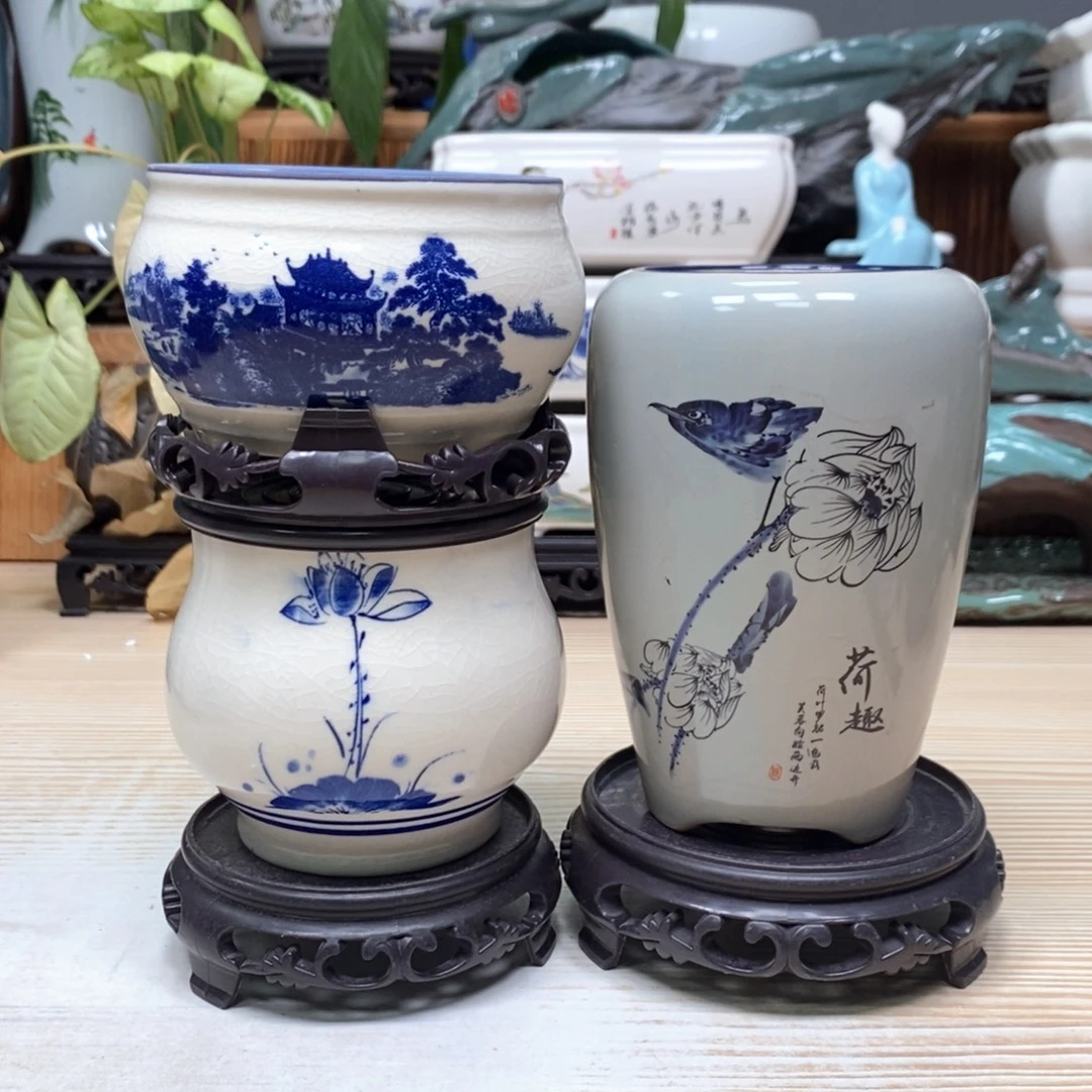 紫砂花盆陶瓷艺术花盆陶瓷