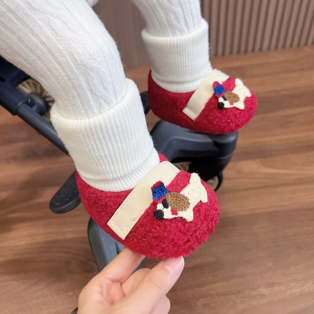 冬季加绒加厚婴儿鞋0-1岁男女宝宝可爱软底防滑保暖婴幼儿步前鞋