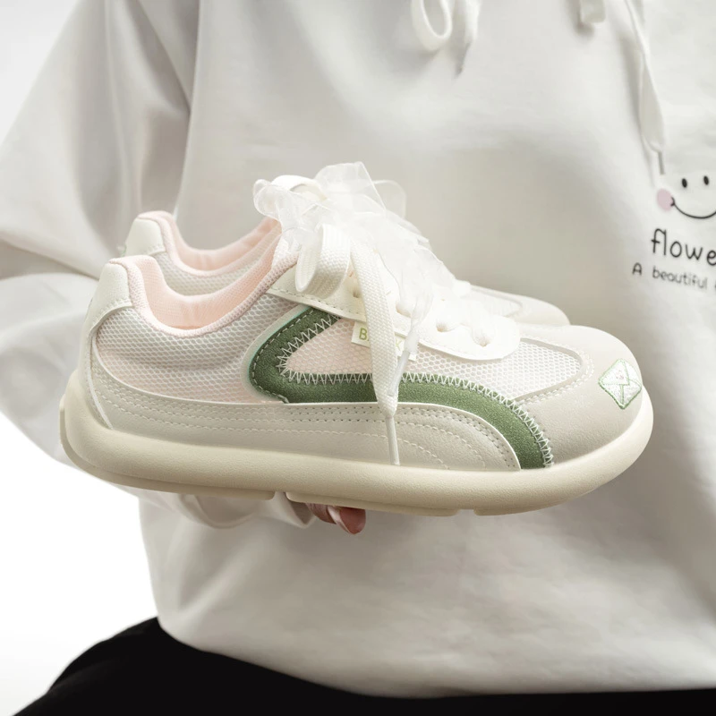 复古软德训鞋女2025夏季新款百搭休闲鞋网面透气运动阿甘板鞋子