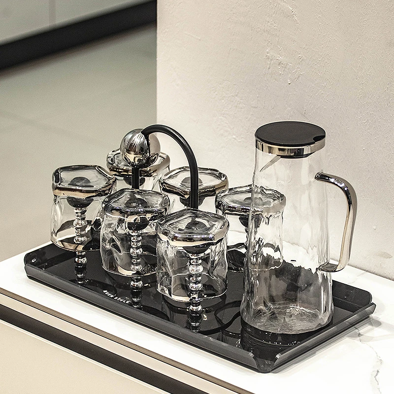 高级感轻奢玻璃喝水杯子水具耐热茶壶茶杯家用客厅待客茶具套装