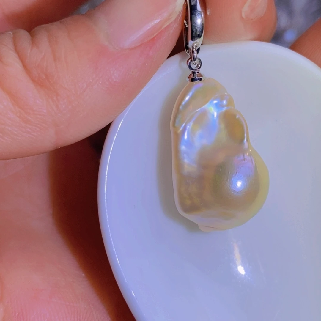 银S925镶嵌天然淡水珍珠淡水珍珠