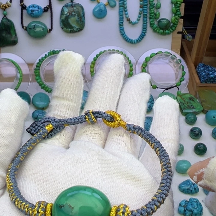 菜籽绿网花扁珠吊坠19.9mm兰